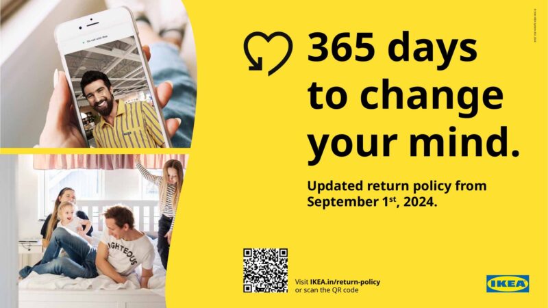 IKEA India bets bold on quality and customer experience – Introduces ‘365 days to Change your Mind’ policy for its customers